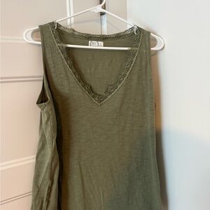 Maurices Olive Lace Detail Tank Top